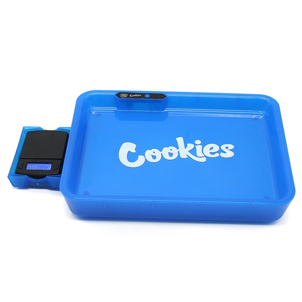 Latest USB Charge LED Light up Plastic Cookies Rolling Tray with Scale