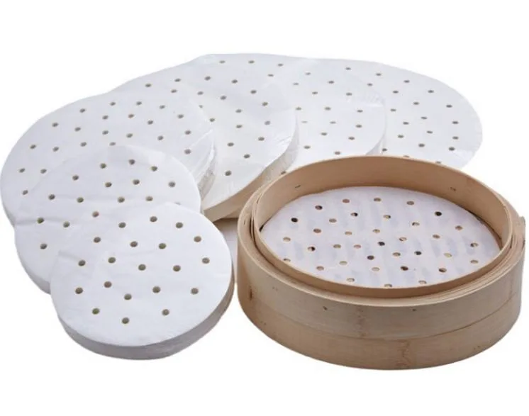 Food Grade Perforated Silicone Oil Nonstickt Steamer Cooking Dim Sum Steam Paper Disposable Steamer Liners Kitchen Bakeware Baking Non Stick Round Square Paper